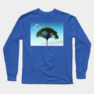 Abstract Tree and Blue Sky Long Sleeve T-Shirt